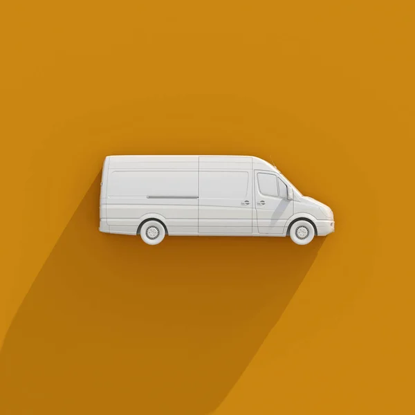 3D weiße Lieferwagen-Ikone — Stockfoto