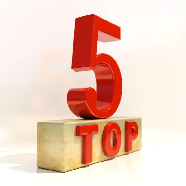 Top 5 3D Rating Sign — Stock Photo, Image
