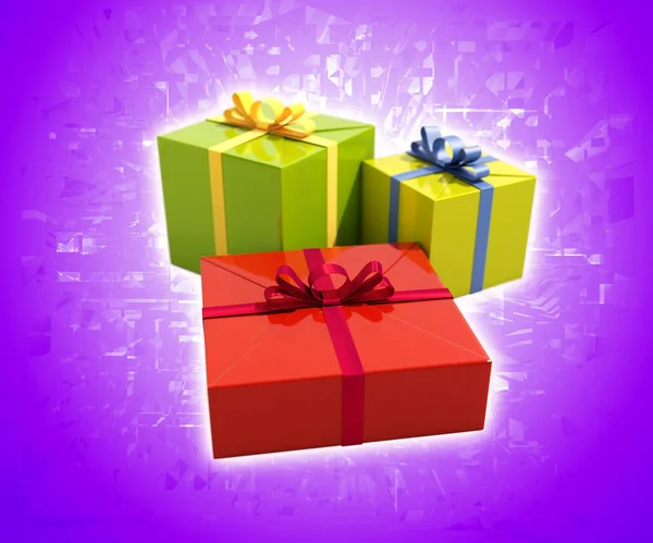 3 Gift Boxes Close Up — Stock Photo, Image