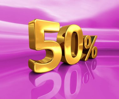 % 50 altın, yüzde elli indirim işareti