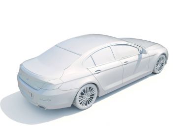 3D araba beyaz boş şablon