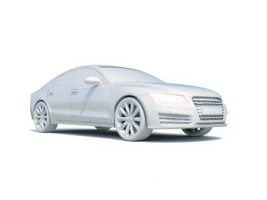 3D araba beyaz boş şablon