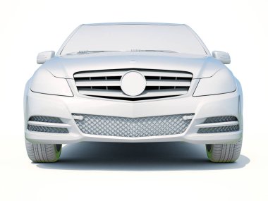 3D araba beyaz boş şablon