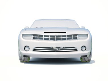 3D araba beyaz boş şablon