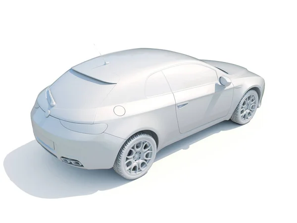 3d Car White Blank Template — Stock Photo, Image