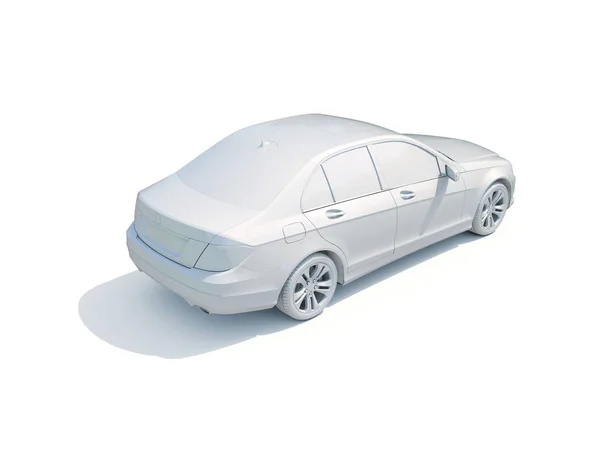 3d 汽车白色空白模板 — 图库照片