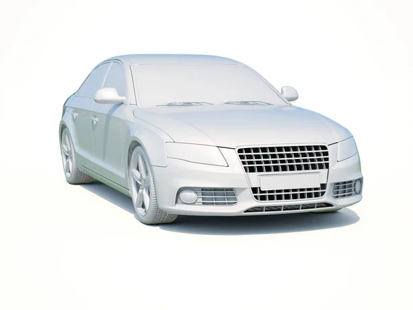 3D Car White Blank Шаблон — стоковое фото