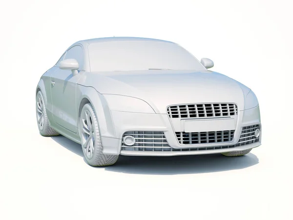 3D Car White Blank Шаблон — стоковое фото