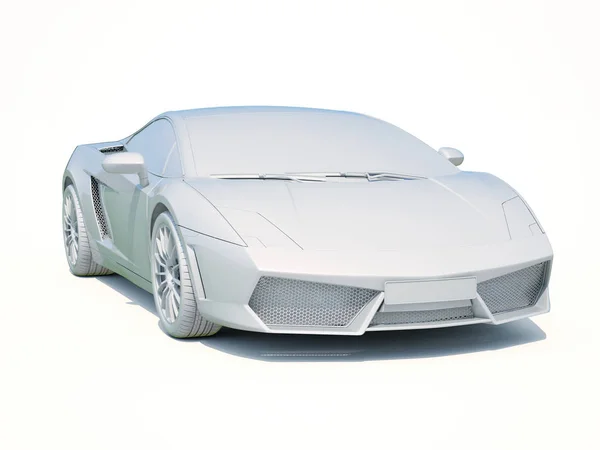 3D auto bílá prázdná šablona — Stock fotografie