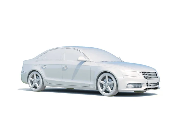 3d carro branco em branco modelo — Fotografia de Stock