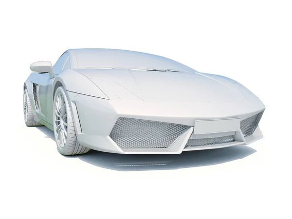 3d Car White Blank Template — Stock Photo, Image