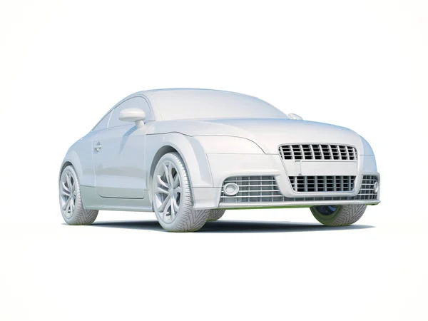 3d Car White Blank Template — Stock Photo, Image