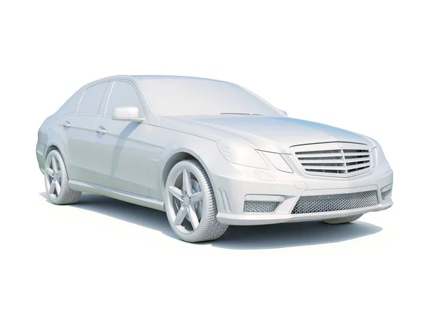 3d carro branco em branco modelo — Fotografia de Stock