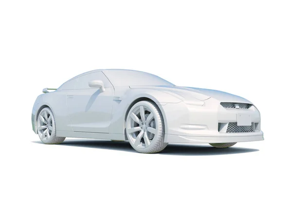 3d carro branco em branco modelo — Fotografia de Stock