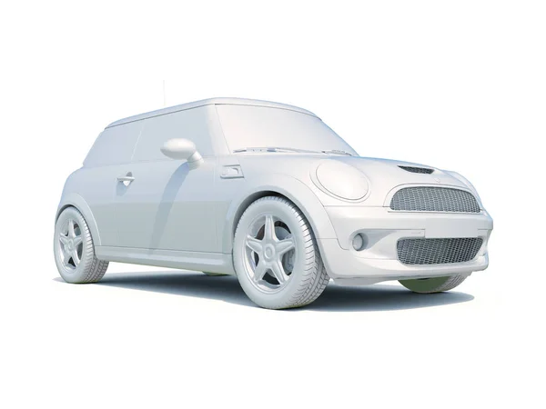 3D araba beyaz boş şablon — Stok fotoğraf