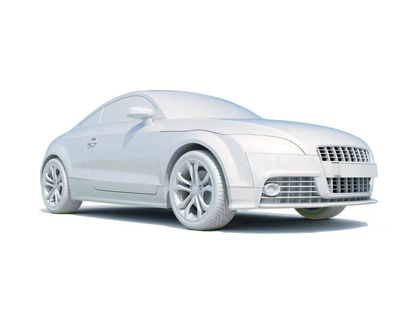 Modèle blanc blanc de voiture 3d — Photo