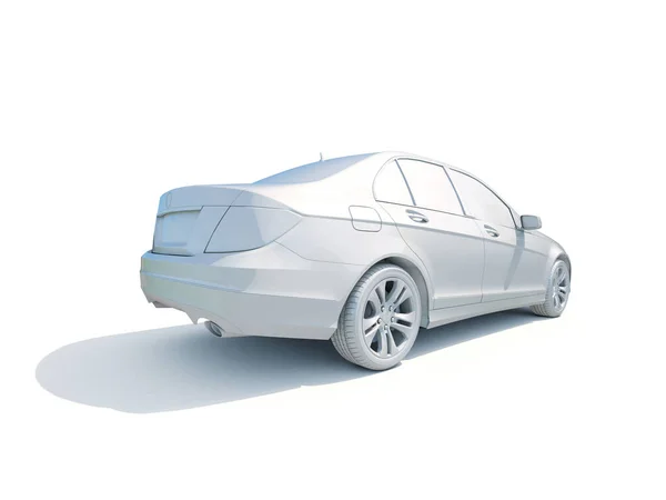 3d Car White Blank Template — Stock Photo, Image