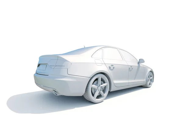 3D samochód biały pustego szablonu — Zdjęcie stockowe