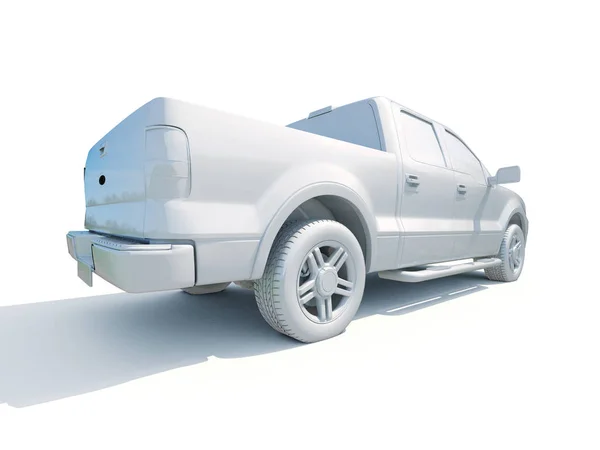 3d carro branco em branco modelo — Fotografia de Stock