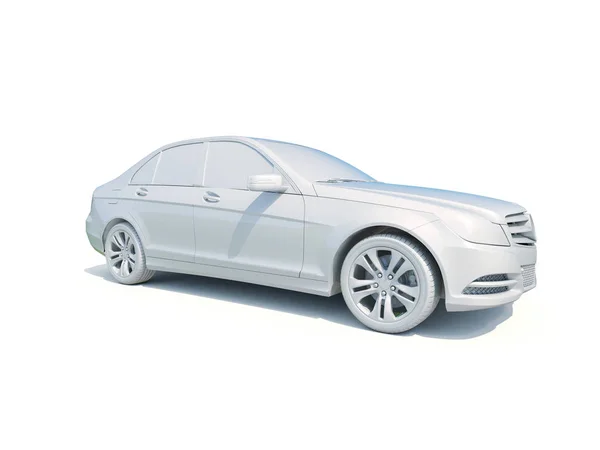 3d Car White Blank Template — Stock Photo, Image