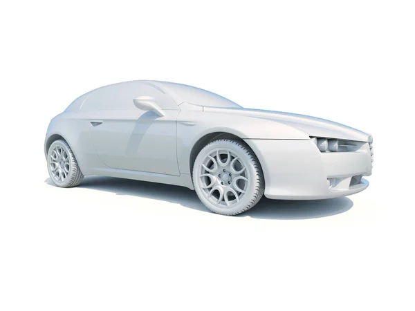 3d Car White Blank Template — Stock Photo, Image