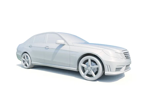 3d carro branco em branco modelo — Fotografia de Stock