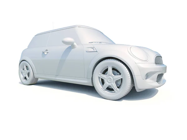 3d carro branco em branco modelo — Fotografia de Stock