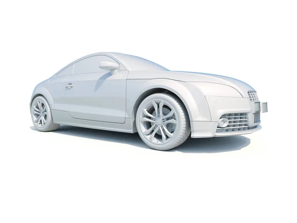 3D Car White Blank Шаблон — стоковое фото