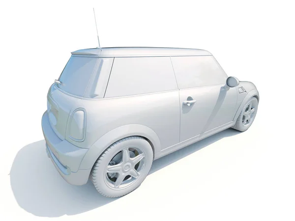 3d Car White Blank Template — Stock Photo, Image