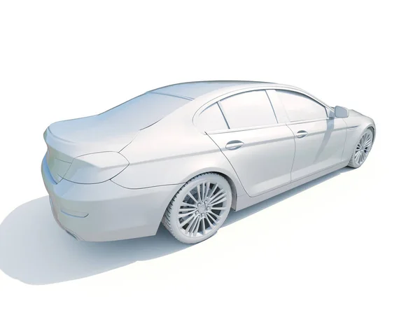 3d Car White Blank Template — Stock Photo, Image