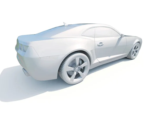 3D Car White Blank Шаблон — стоковое фото