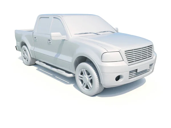 3d Car White Blank Template — Stock Photo, Image