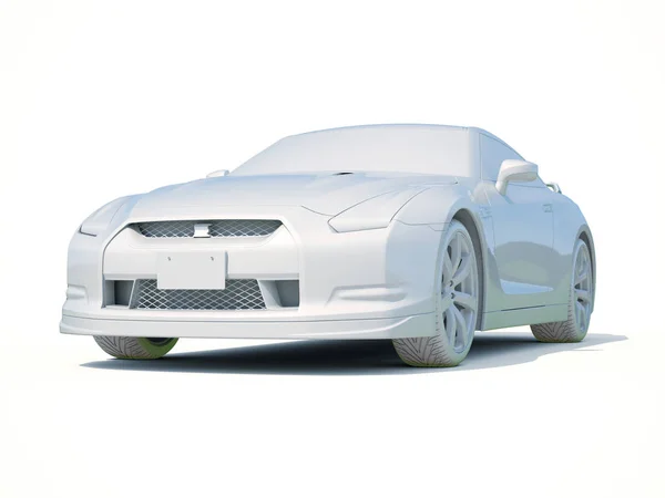 3D auto witte lege sjabloon — Stockfoto