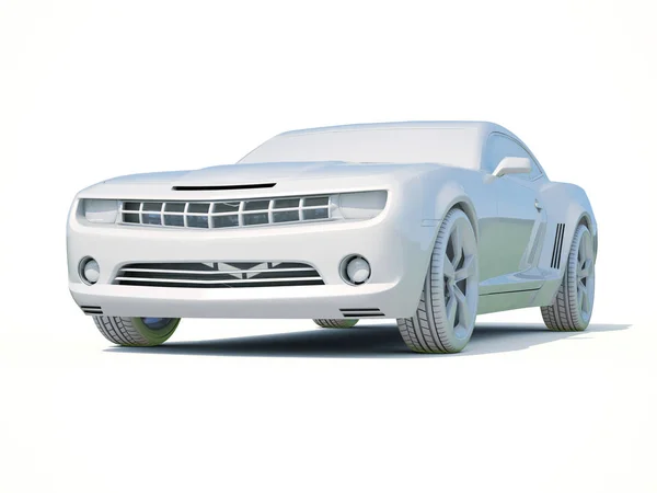 3D Car White Blank Шаблон — стоковое фото