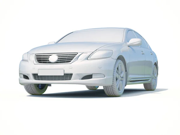 3d carro branco em branco modelo — Fotografia de Stock