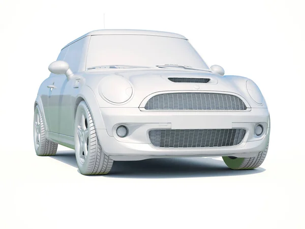 3D araba beyaz boş şablon — Stok fotoğraf