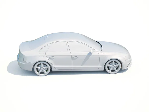 3d Car White Blank Template — Stock Photo, Image