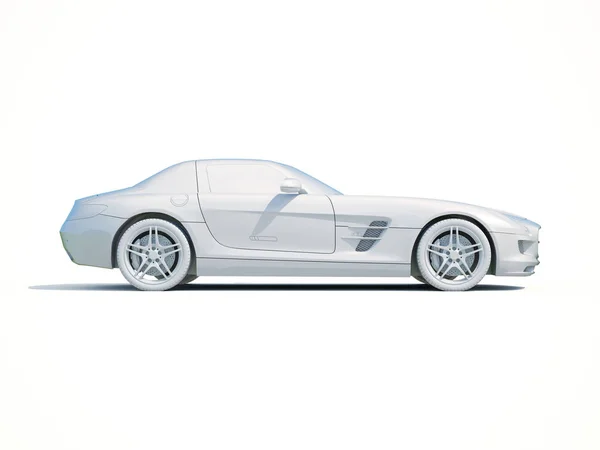 3 d 車白空白のテンプレート — ストック写真