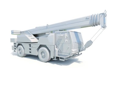 Kamyon vinç monte edilmiş beyaz