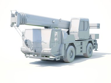 Kamyon vinç monte edilmiş beyaz