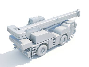 Kamyon vinç monte edilmiş beyaz