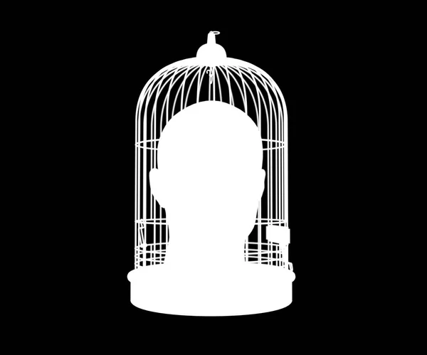 Kopf im Käfig — Stockfoto