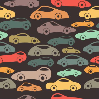 Vektör sorunsuz Vintage arabalar desen yarış