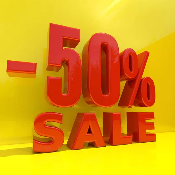 Percent Discount Sign, Sale Up to 50 — Stock Photo, Image