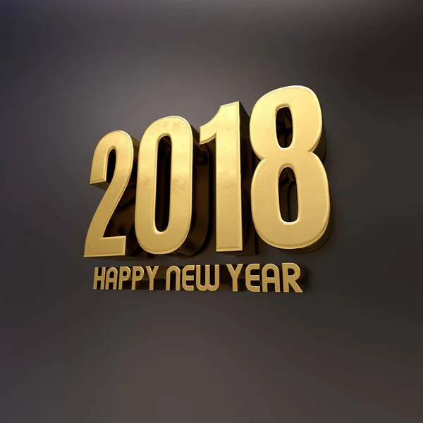 Feliz Año Nuevo 2018 Diseño de texto Ilustración 3D —  Fotos de Stock