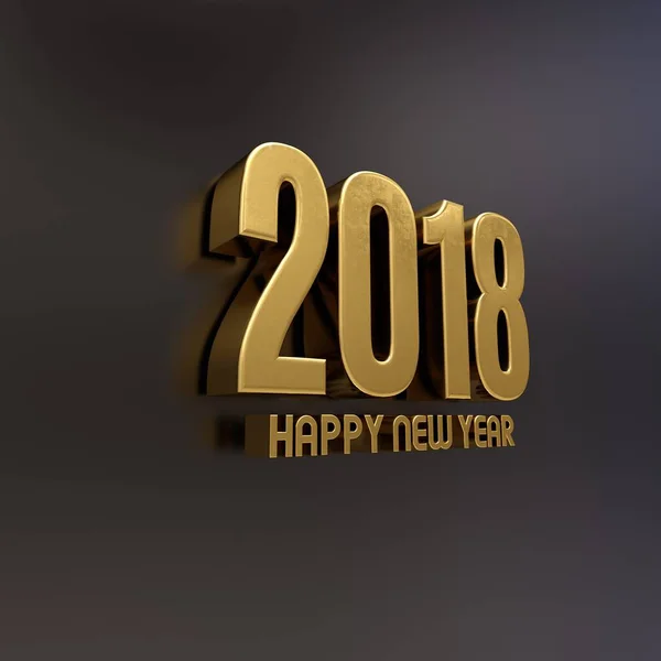 Feliz Año Nuevo 2018 Diseño de texto Ilustración 3D —  Fotos de Stock