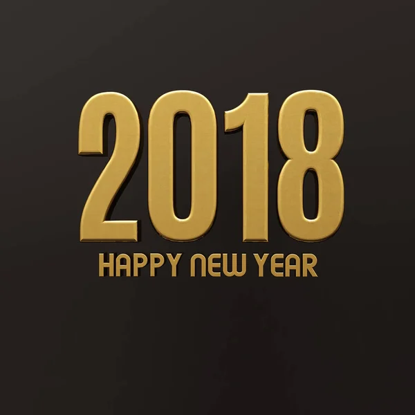 Mutlu yeni yıl 2018 metin tasarım 3d çizim — Stok fotoğraf
