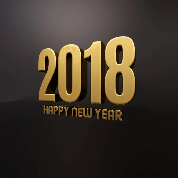 Feliz Año Nuevo 2018 Diseño de texto Ilustración 3D — Foto de Stock