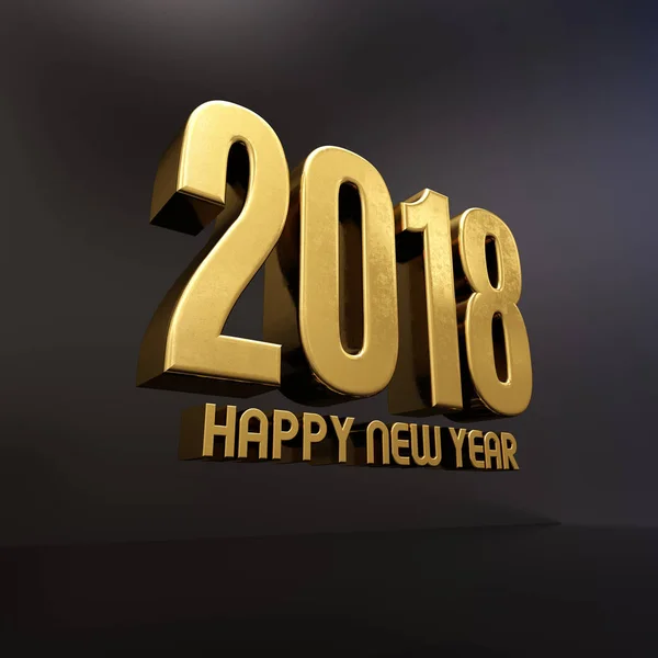 Happy New Year 2018 Text Design 3D Illustration — Stock Photo, Image