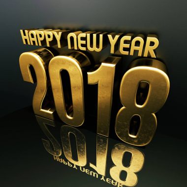 Mutlu yeni yıl 2018 metin tasarım 3d çizim